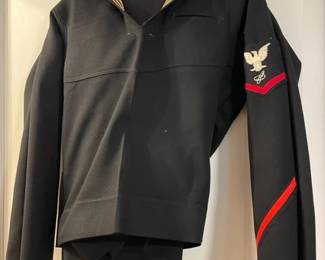 Vintage war era US Navy jumper uniform liberty cuffs stitching dragon