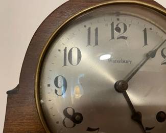 ANTIQUE WATERBURY TAMBOUR CHIME MANTLE CLOCK.