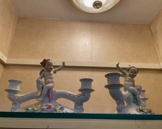 Vintage double candlestick holders.