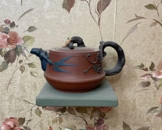Antique Chinese terra cotta teapot.