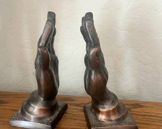 Bronze Praying Hands Bookends