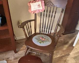 NeedlePoint Spindle Rocking Chair