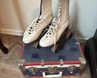 Vintage Roller Skates with Case