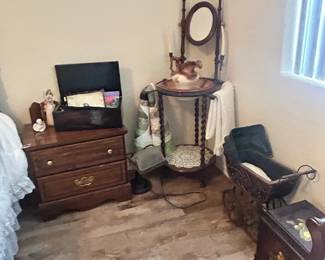 Antique Wash Stand with Pitcher & Basin