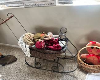 Antique Wicker Baby Sleigh 