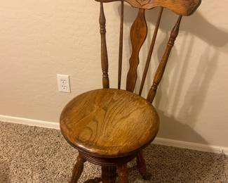 Antique Wooden Piano Stool  