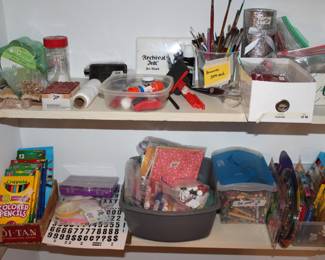 lots of children's arts and crafts items