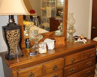 Kincaid oak dresser with mirror