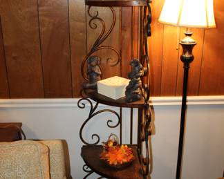 folding metal corner etagere