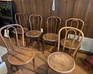 Rising Sun Club -Greenwood
Bentwood Chairs set 6 
C1940 club