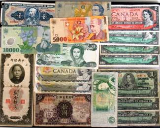 Chinese, Romanian & Canadian Foreign Currency