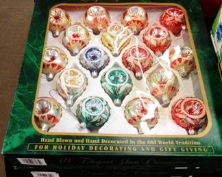 Glass Holiday Ornaments, Hand Blown