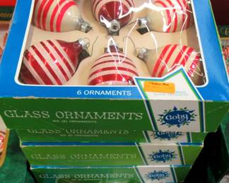 Glass Holiday Ornaments, Vintage