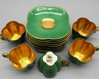 Black Knight China Demitasse Cups & Saucers