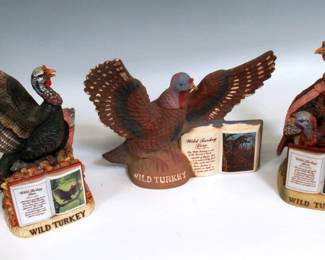 Porcelain Wild Turkey Decanters 
