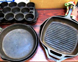 Wagner and Lodge Cast Iron Skillets and Molds