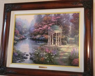 Low number Thomas Kinkade Garden of Prayer Offset Lithograph with COA