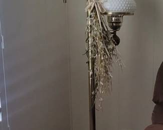 Milk glass floor lamp