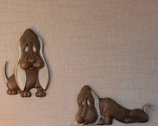 Vintage metal Dachsund wall plaques