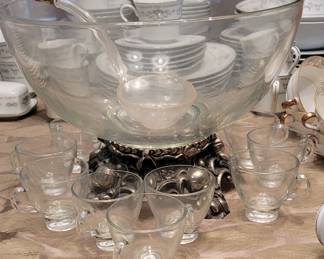 Baroque style punch bowl