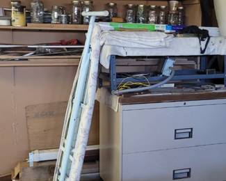 file cabinet and garage items