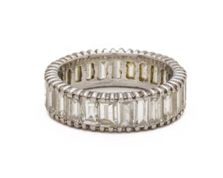 Platinum And 3ct Diamond Eternity Band, 4g Size: 4.75