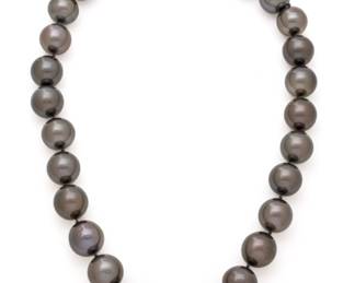 South Sea Black Pearl Necklace 15mm. L 17" 4.79t oz