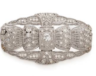 Edwardian Diamond Brooch, Ca. 1880, W 2.7" 19g
