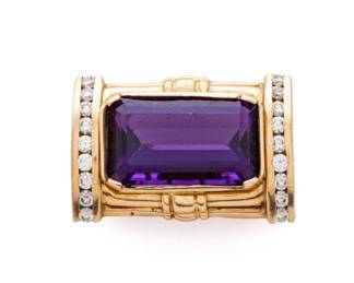 Amethyst And Diamond Pendant, Ca. 1960, 9g