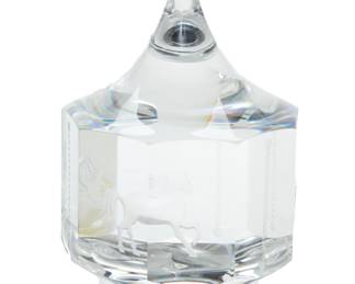 Steuben (American) 'Carousel' Crystal Figurine, H 7" Dia. 4.25"