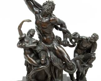 After Agesander, Polydorus, And Athenodorus Bronze Sculpture, "Laocoon And His Sons", H 33" W 25.25" Depth 13"