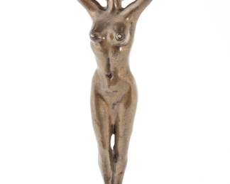 Bronze Female Nude Sculpture Ca. 1880, H 11"