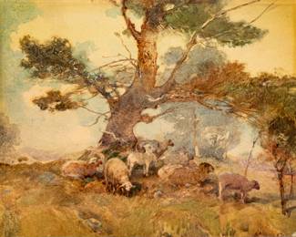 In the Manner of Percy Gray (American, 1869-1952) Watercolor on Paper, H 7" W 9"
