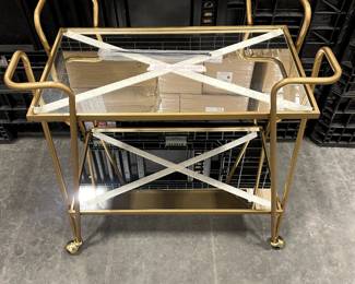 We have a few of these cool serving tables with wheels.