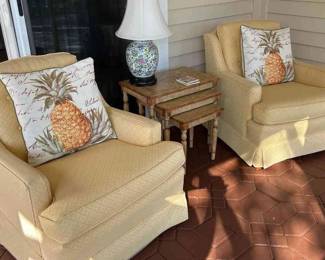 Matching Pineapple Yellow Armchairs