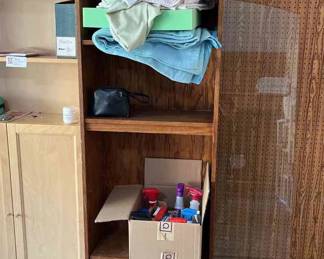 Wood Shelf And Contents