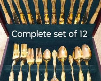 Gold Silverware 12 set