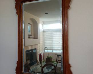 Lovely antique mirror above the antique desk