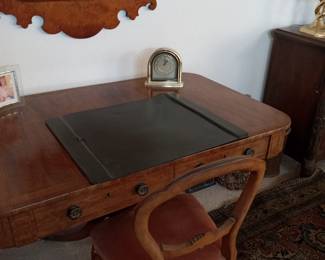 Antique desk from England.
Rose chair sold separately.