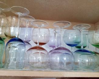 Rare find: hand blown Slovakian Crystal wine glasses for both red and white wine.