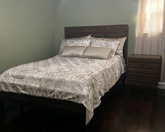 Bedroom Set:
Queen size bed frame, nightstand, 6 drawer chest with mirror. 
Includes adjustable bed with remote. 
Heavy-weight item*