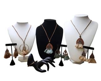 Fall Bohemian Necklace Earring Sets
