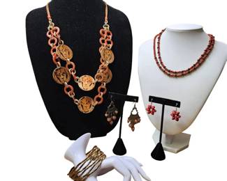 Fall Is In The Air Coldwater Creek Etc  Burnt Orange Jewelry Lot 