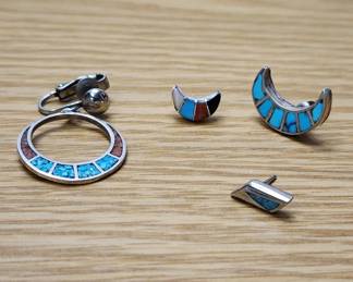 Single Turquoise Sterling Earrings