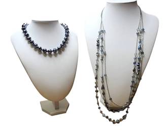 Steel Blue Marks Spencer Necklace And Long Necklace With Lapis 