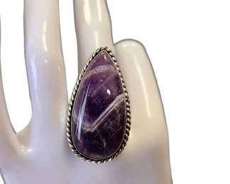 Teardrop Sterling Amethyst Ring