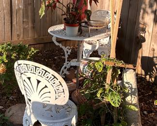 White metal bistro set