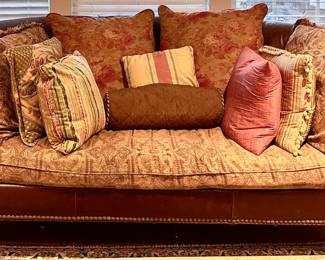 Designer Curved Leather Couch