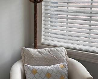 White Barrel Accent Chair