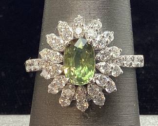 PLATINUM RARE G.I.A CERTIFIED ALEXANDRITE & DIAMOND RING, 1.02ct ALEXANDRITE, .85ct DIAMONDS, SIZE 7, 6.7g,
AIGL APPRAISAL $17,155,